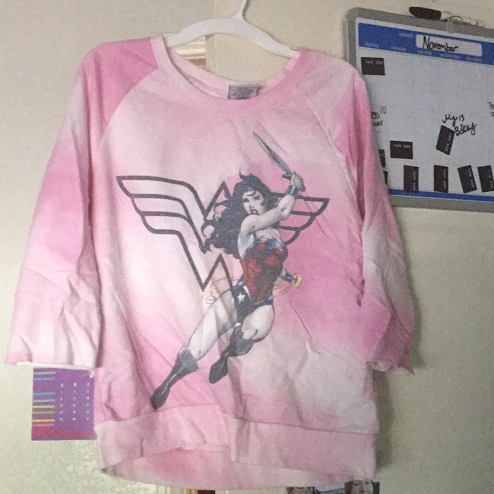 Wonder Woman tie dye pink sweatshirt